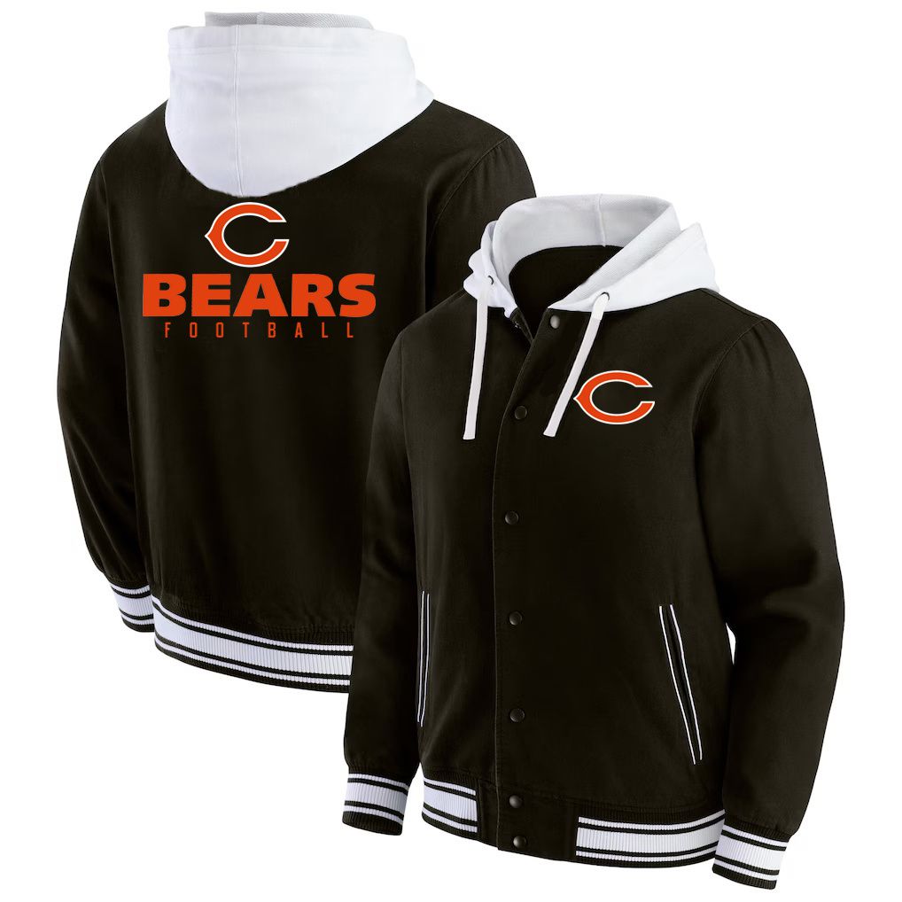 Men 2026 NFL Chicago Bears  jacket hoodie Black 012